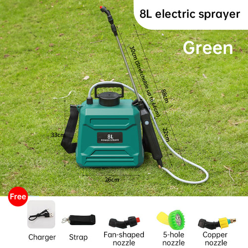 8L Automatic Electric Sprayer, Garden Plant Sprayer, Rechargeable Handheld Sprayer, Fogging Atomizer, Shoulder Watering Can